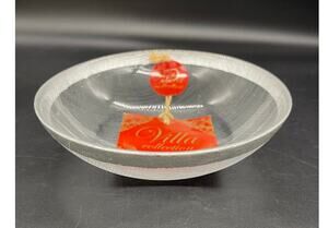 Villa Collection Hand Decorated Clear Glass Bowl with Woven Bottom 6.75" Turkey